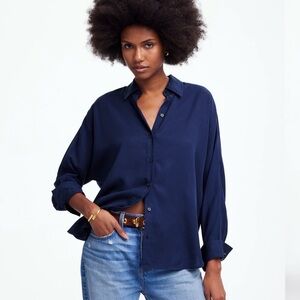 Madewell Relaxed Dolman Button-Up Shirt Size Large